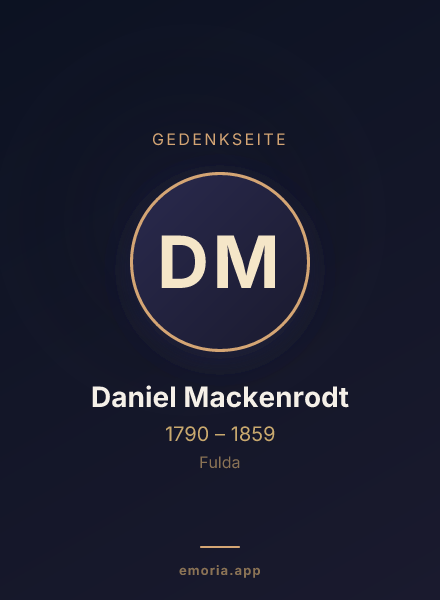 Gedenkportrait von Daniel Mackenrodt