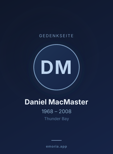 Gedenkportrait von Daniel MacMaster