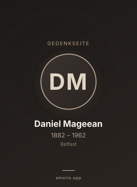 Gedenkportrait von Daniel Mageean