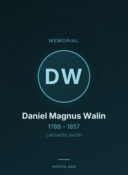 Memorial portrait of Daniel Magnus Walin