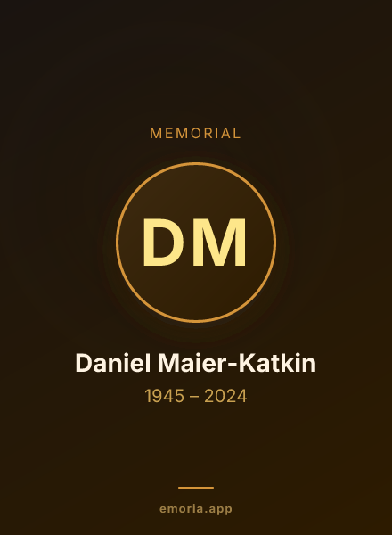 Memorial portrait of Daniel Maier-Katkin