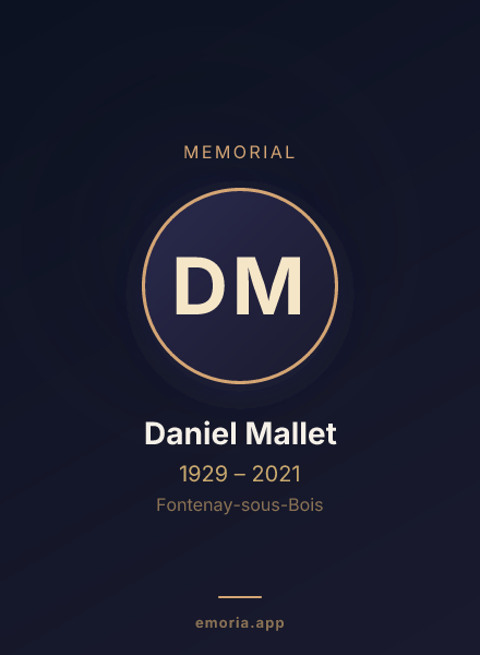 Memorial portrait of Daniel Mallet