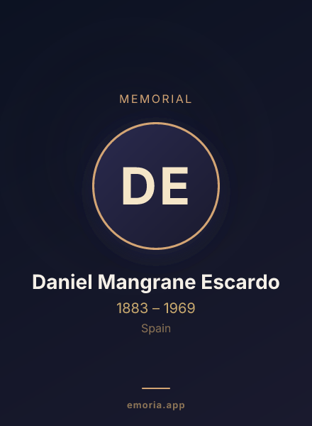 Memorial portrait of Daniel Mangrane Escardo
