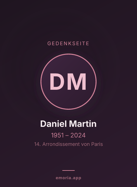 Gedenkportrait von Daniel Martin