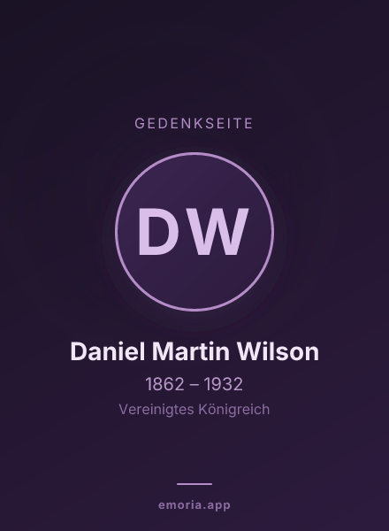 Gedenkportrait von Daniel Martin Wilson