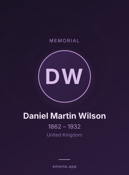 Memorial portrait of Daniel Martin Wilson