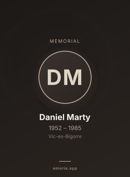 Memorial portrait of Daniel Marty