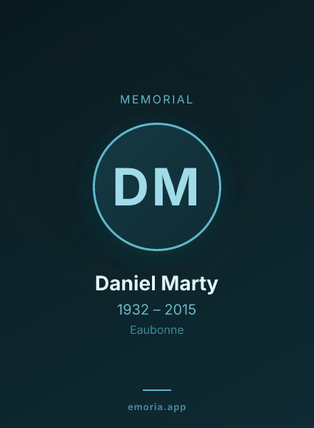 Memorial portrait of Daniel Marty