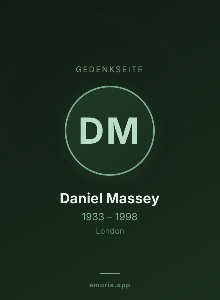 Gedenkportrait von Daniel Massey
