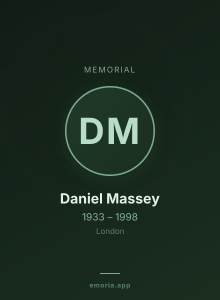 Memorial portrait of Daniel Massey