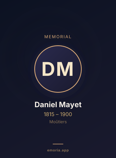 Memorial portrait of Daniel Mayet