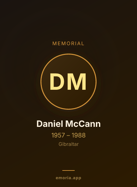 Memorial portrait of Daniel McCann