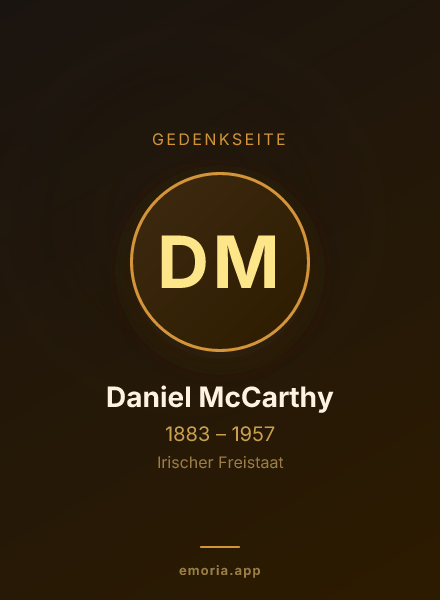 Gedenkportrait von Daniel McCarthy