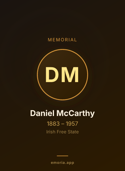 Memorial portrait of Daniel McCarthy