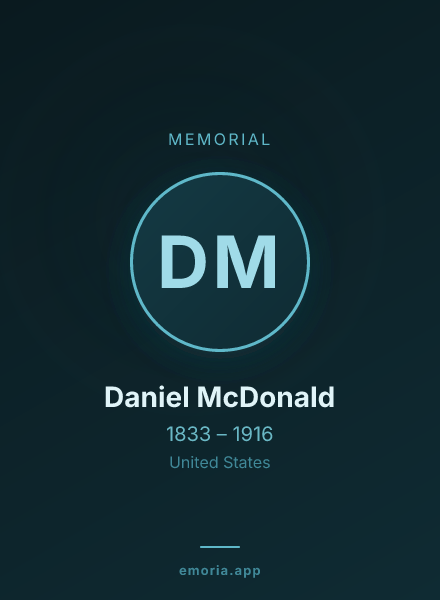 Memorial portrait of Daniel McDonald