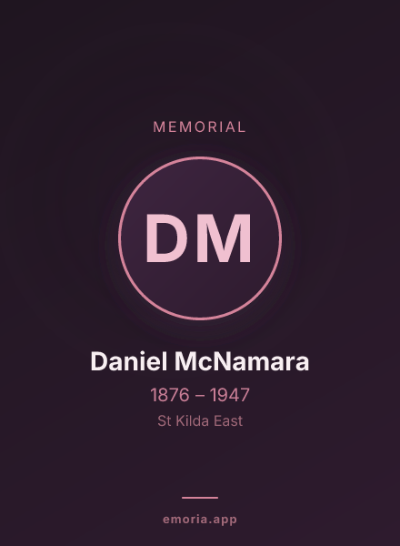 Memorial portrait of Daniel McNamara