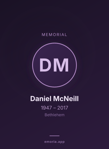 Memorial portrait of Daniel McNeill