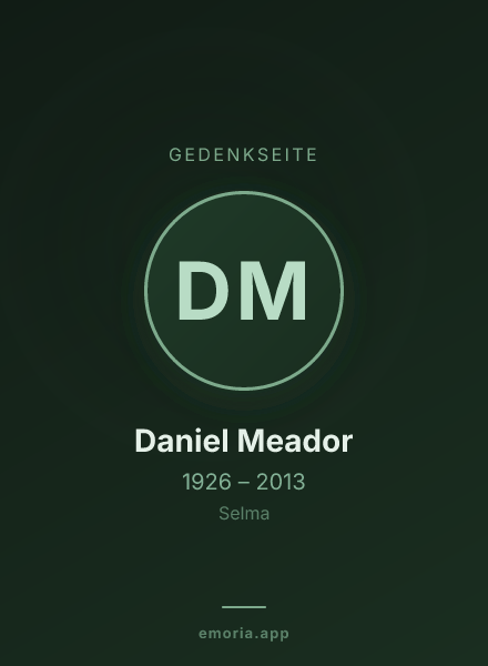 Gedenkportrait von Daniel Meador