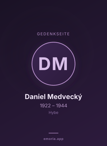 Gedenkportrait von Daniel Medvecký