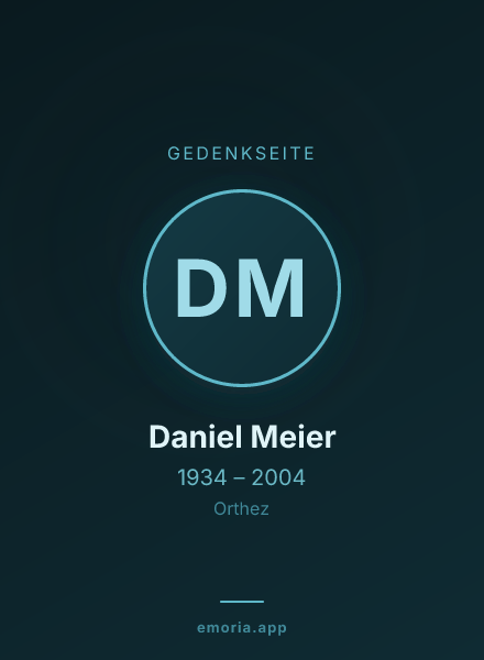 Gedenkportrait von Daniel Meier