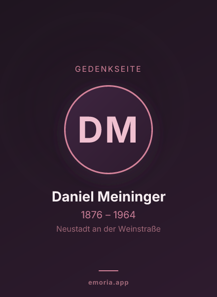 Gedenkportrait von Daniel Meininger