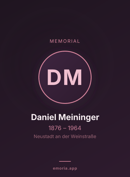 Memorial portrait of Daniel Meininger