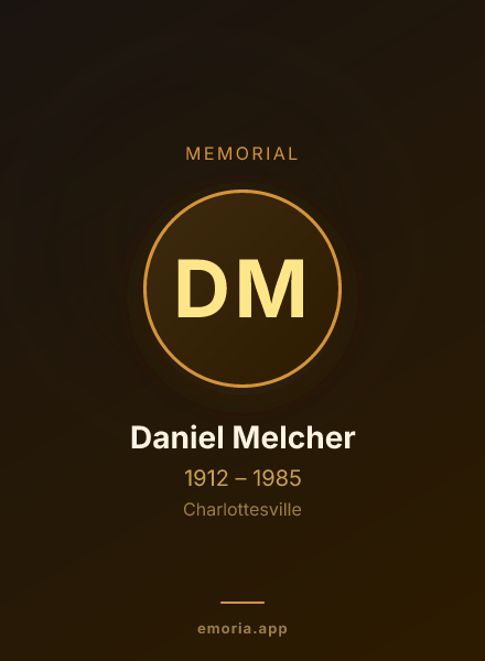 Memorial portrait of Daniel Melcher