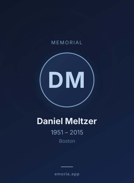 Memorial portrait of Daniel Meltzer