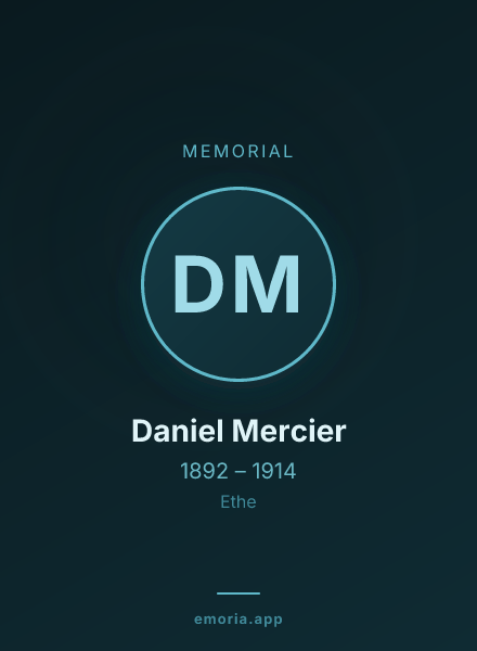 Memorial portrait of Daniel Mercier