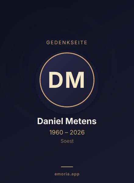 Gedenkportrait von Daniel Metens