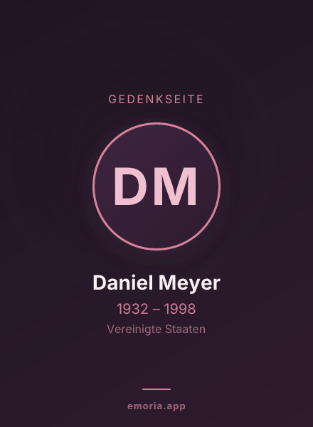 Gedenkportrait von Daniel Meyer