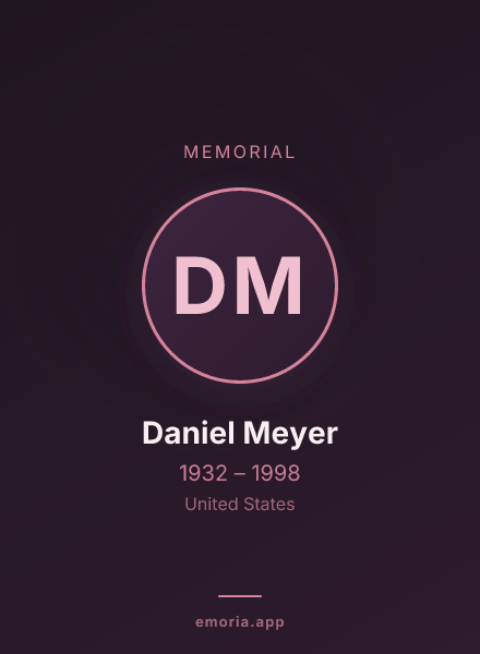 Memorial portrait of Daniel Meyer