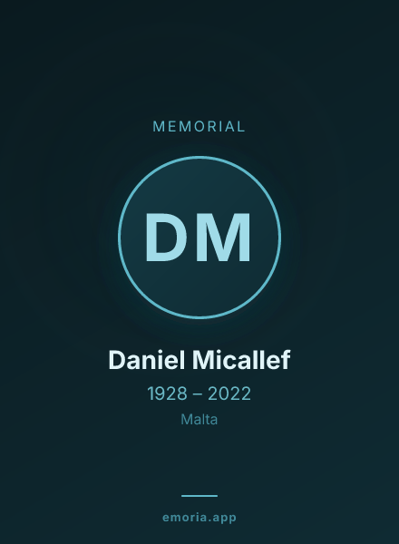 Memorial portrait of Daniel Micallef