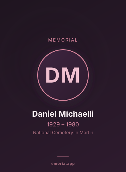 Memorial portrait of Daniel Michaelli