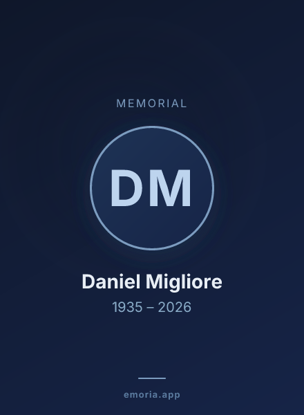 Memorial portrait of Daniel Migliore