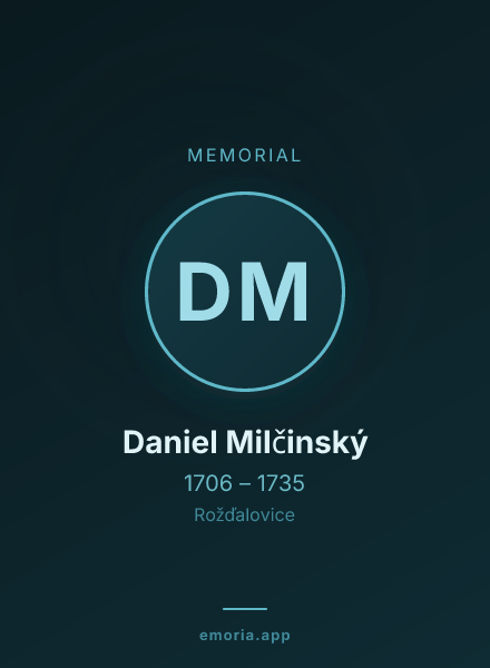 Memorial portrait of Daniel Milčinský