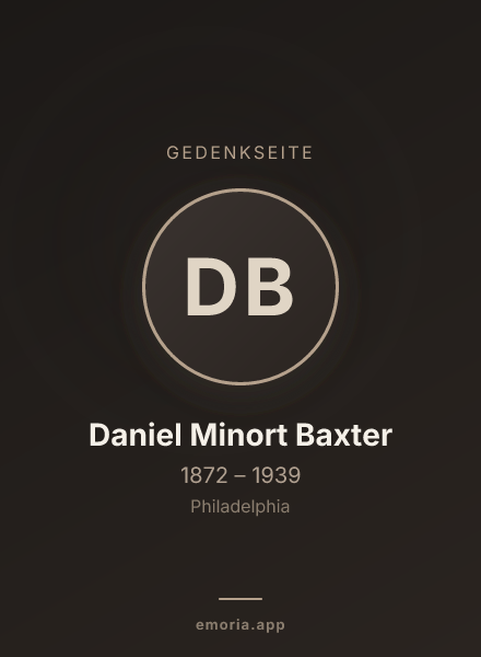 Gedenkportrait von Daniel Minort Baxter