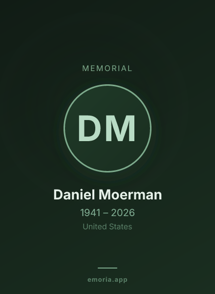 Memorial portrait of Daniel Moerman