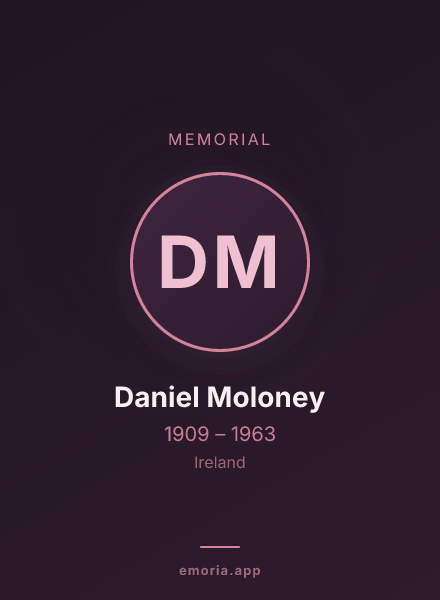 Memorial portrait of Daniel Moloney