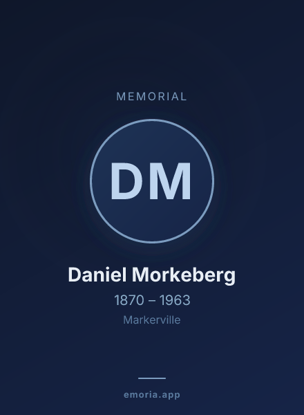 Memorial portrait of Daniel Morkeberg