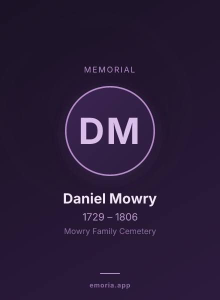 Memorial portrait of Daniel Mowry