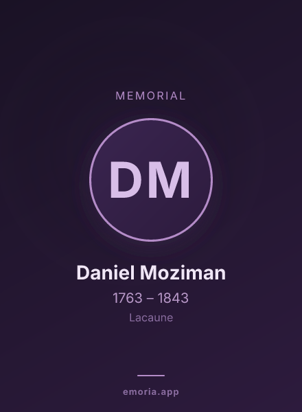 Memorial portrait of Daniel Moziman