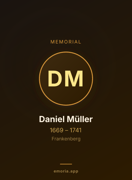 Memorial portrait of Daniel Müller