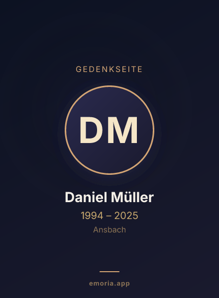 Gedenkportrait von Daniel Müller