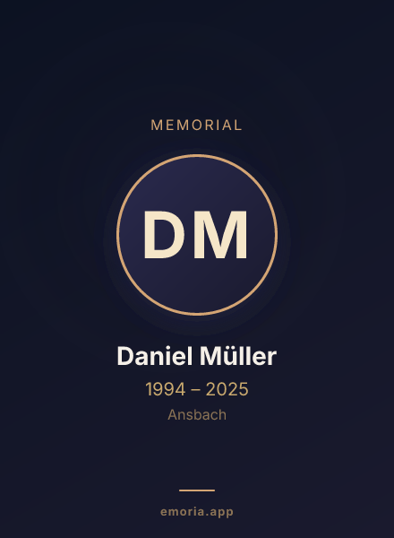 Memorial portrait of Daniel Müller