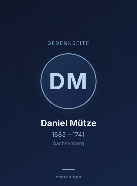 Gedenkportrait von Daniel Mütze