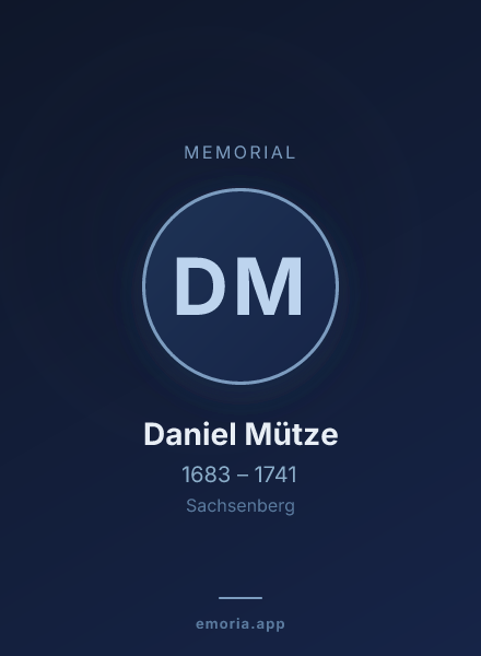 Memorial portrait of Daniel Mütze