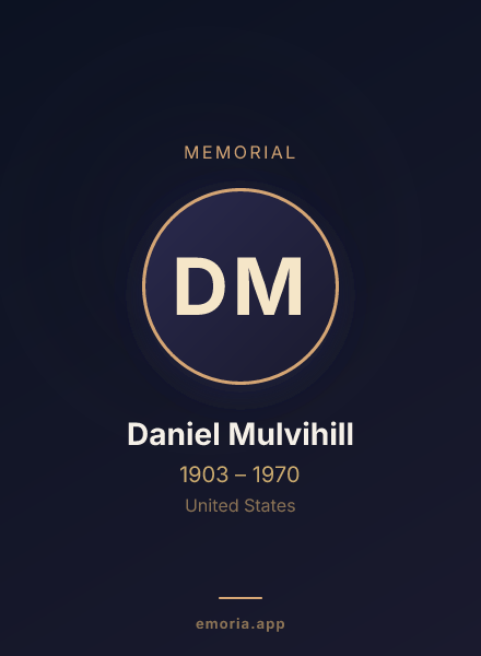 Memorial portrait of Daniel Mulvihill