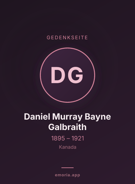 Gedenkportrait von Daniel Murray Bayne Galbraith