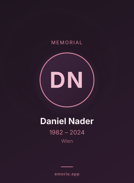 Memorial portrait of Daniel Nader